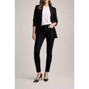 MOTHER The Looker High Waist Skinny Jeans Black Size 30 Ankle Stretch USA Made
